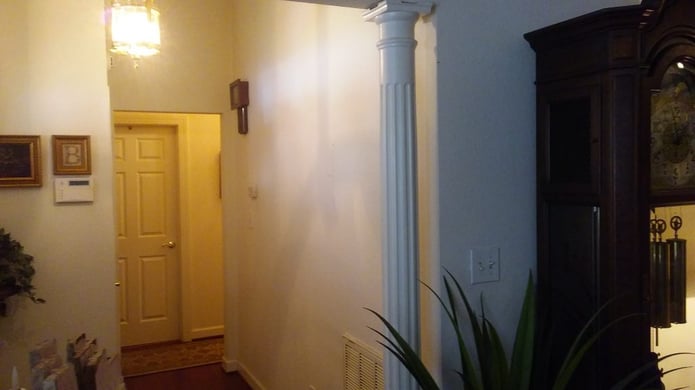 Greg started off with a plain drywall.