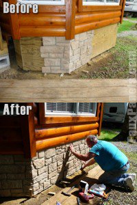 Installing faux stone mobile home skirting