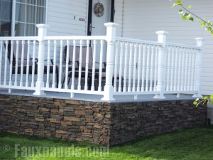 A wrap-around porch can also benefit from the faux panels treatment.