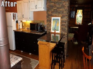 Rustic decor ideas for the kitchen are brought to life easily with faux Dry Stack panels.