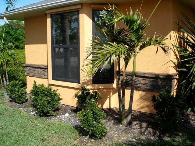 A strip of Drystack stone veneer added to accent the home's exterior