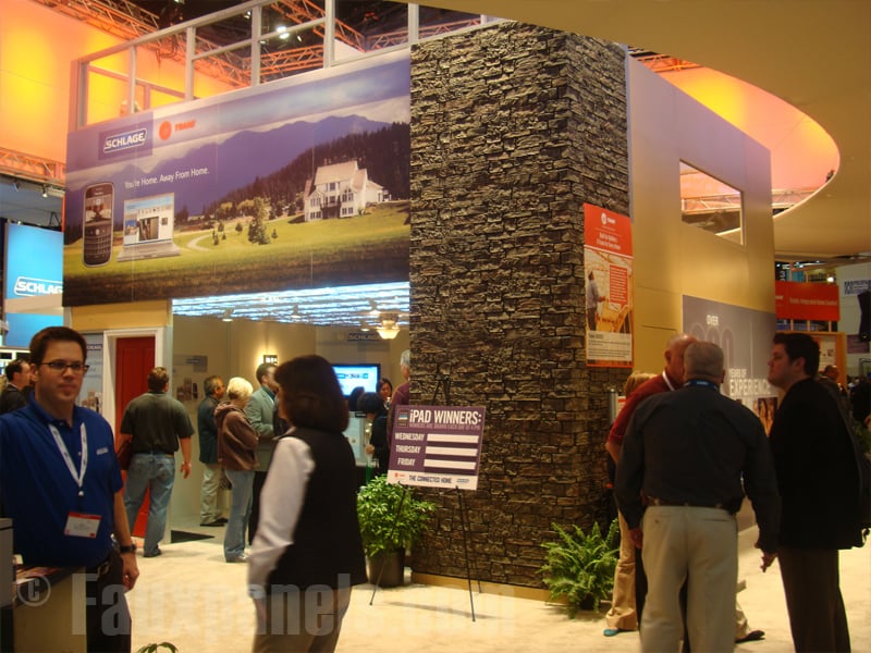 Trade show display column covered in Stonewall panels.