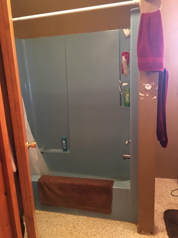 Bathroom before photo.