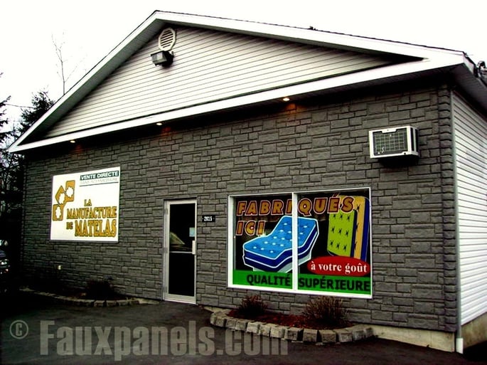 Random Rock panels are easily installed on storefronts like this one.