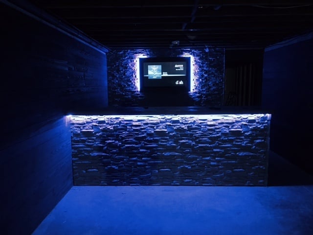 At the touch of a button, the bar can be illuminated in a variety of different hues.