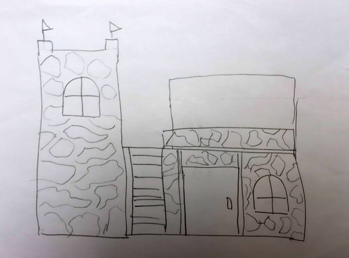 Princess bed sketch by Eric's 4 year old daughter.