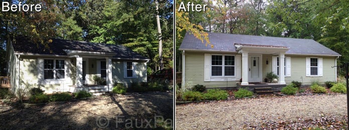 Before and after photo of home foundation