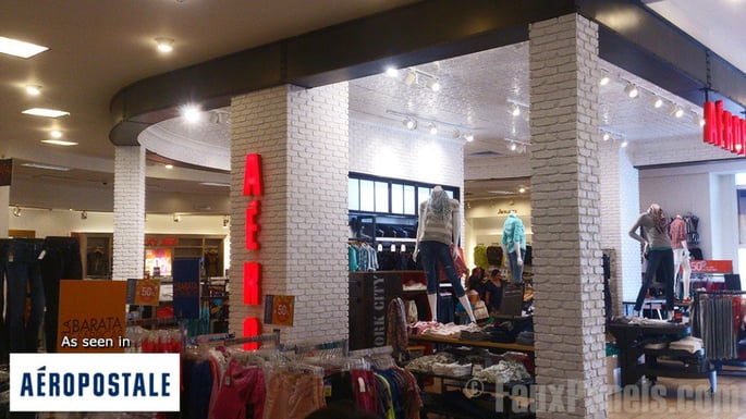 Regency Old Chicago brick panels enhance the Aeropostale brand.