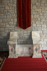 Carlton faux cobblestone in Summer Tan create an authentic looking castle wall.