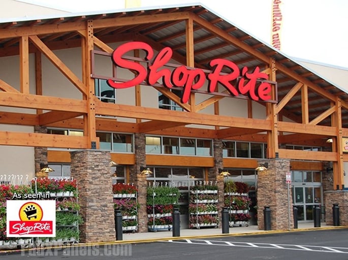 Shop Rite store remodeled with faux stacked stone columns