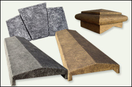 Universal Accessories, faux stone keystones, wall caps and wall capitals