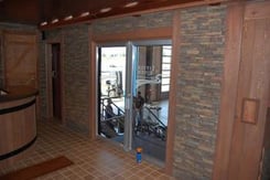 Faux Stone Panels in Mobile Wine Cellar