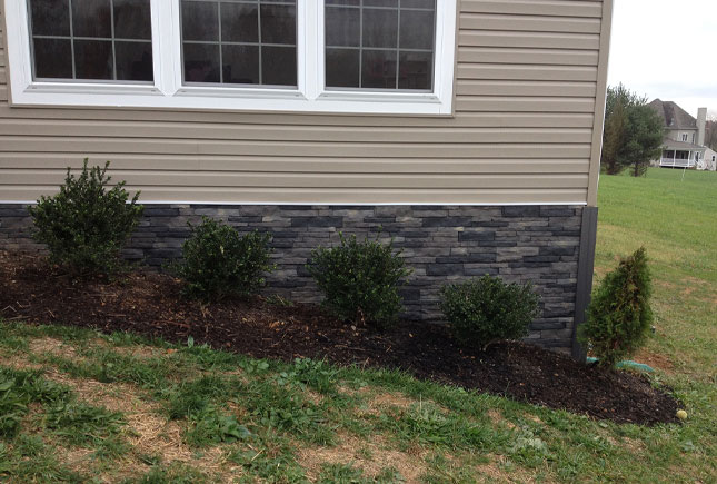 Faux panels concrete foundation